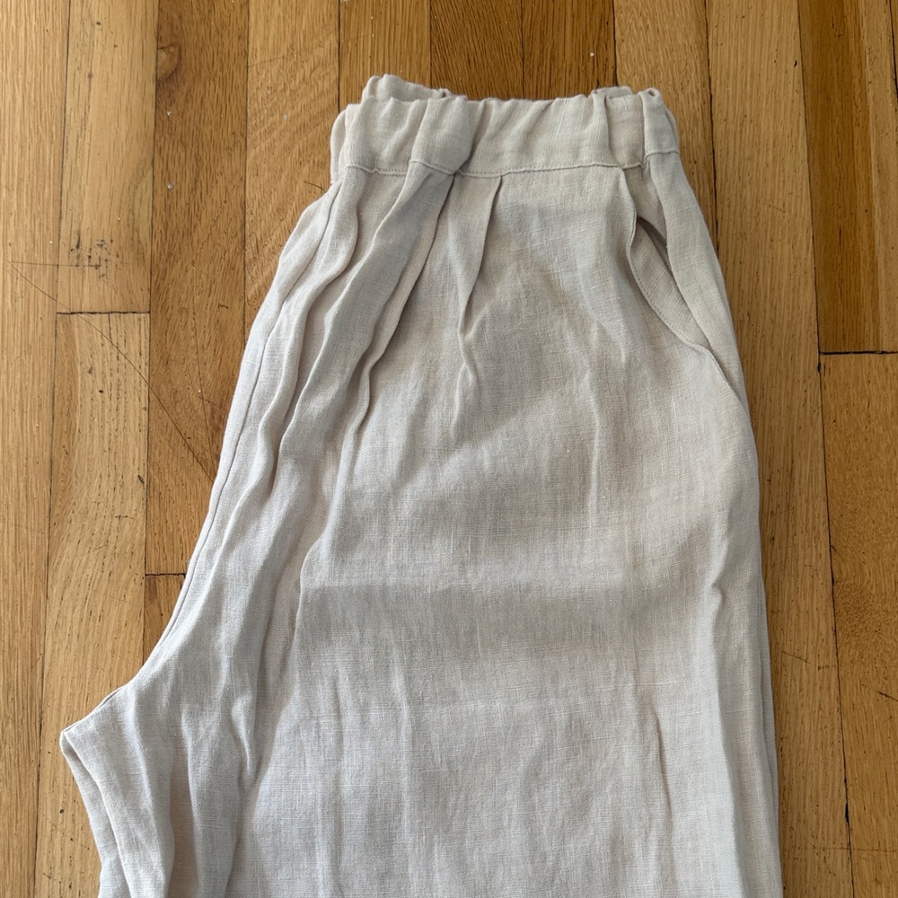 First Lite Cream Linen Trousers - Picture 4 of 4